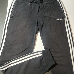 Adidas Kids Black Sweatpants with White Stripes